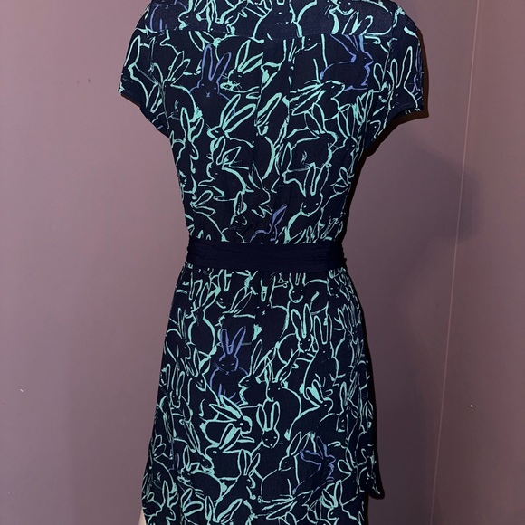 Anthropologie Maeve‎ Rabbit Prink Blue/Teal Shirt Dress, Size 00P (#88) - Picture 7 of 10